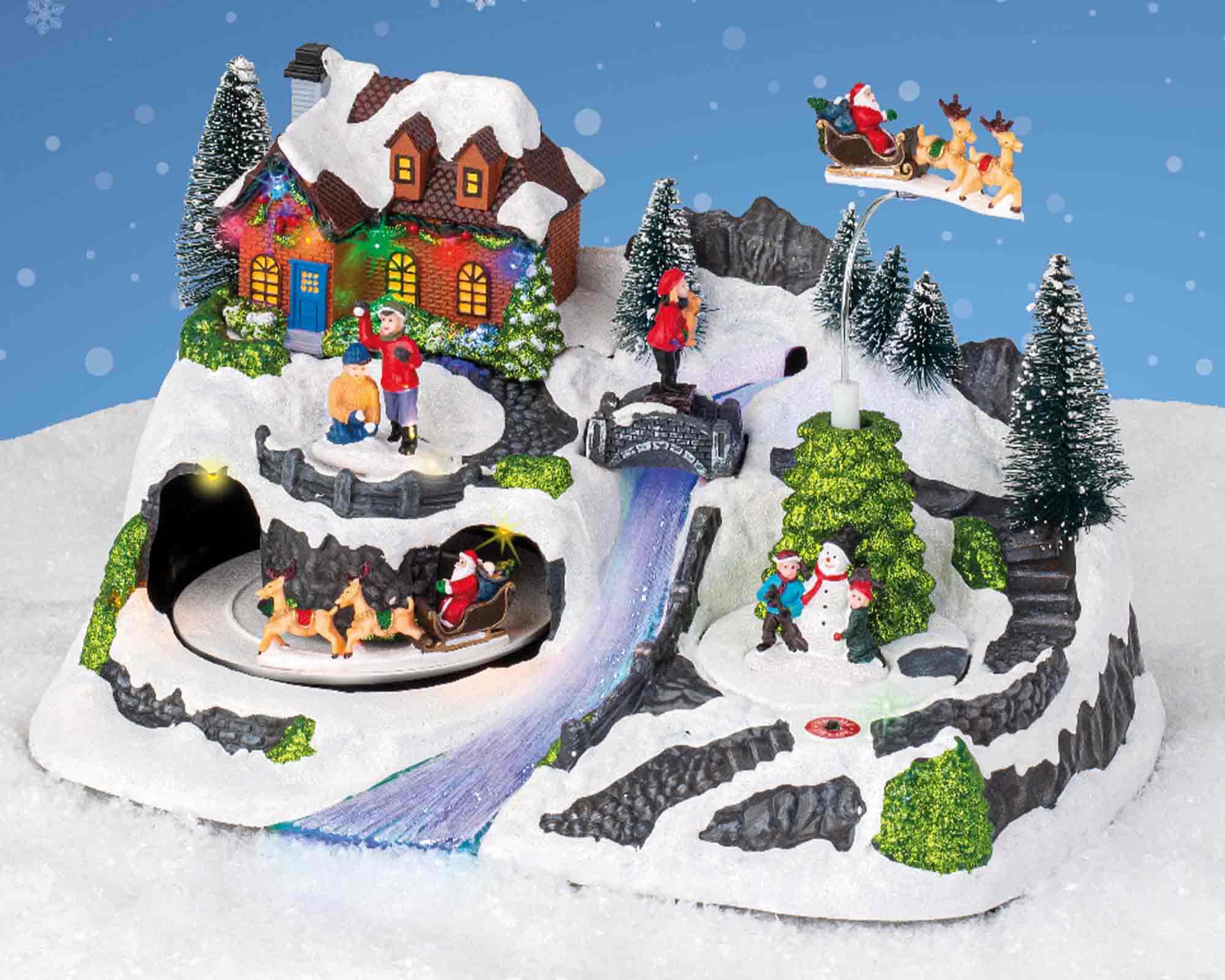 Villaggio Nordico in Movimento con Casa sul Fiume e Led in Resina - immagine 2