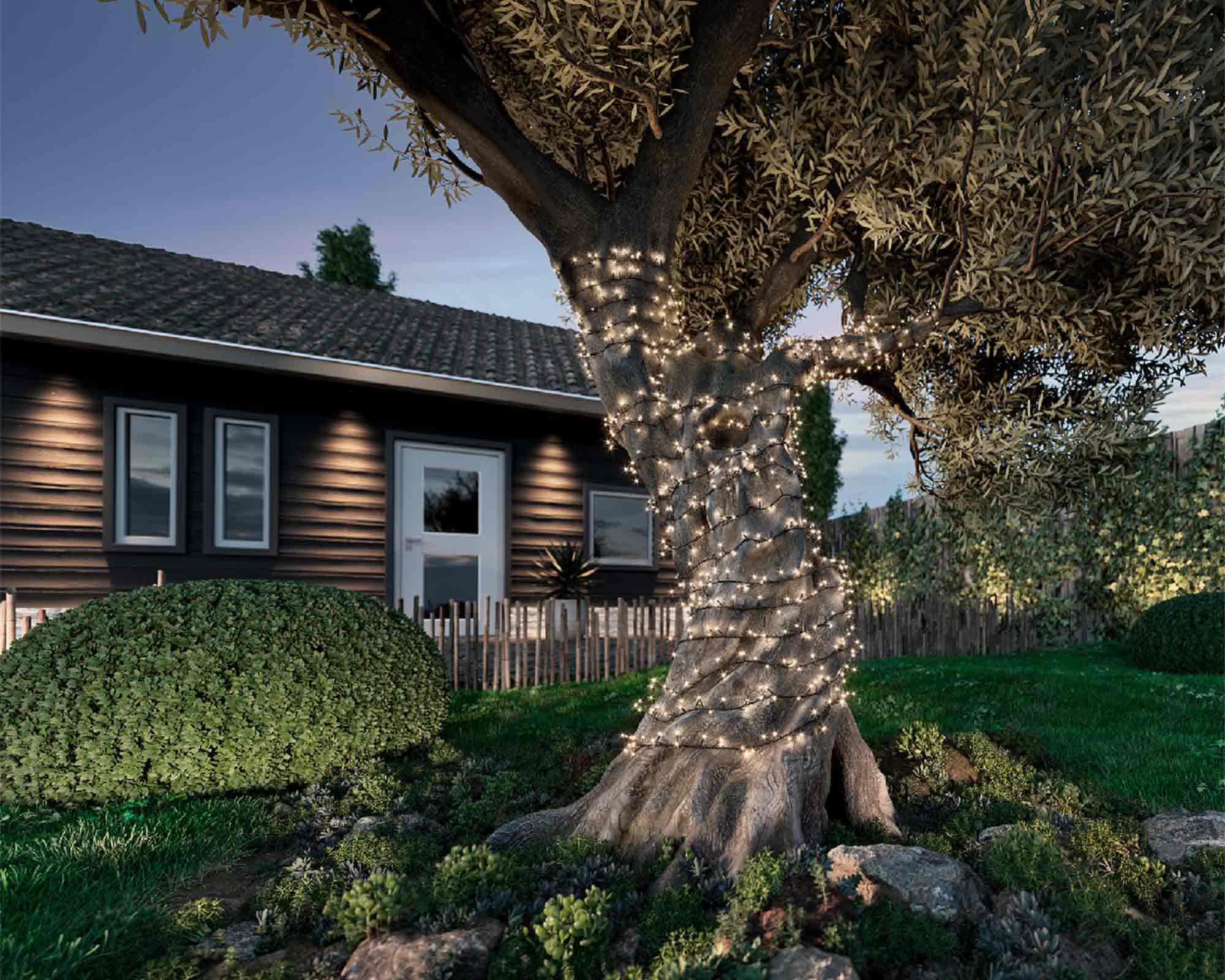 Catena Luci Solari 750 LED per Esterno Caldo e Bianco 1600cm in PVC - immagine 4