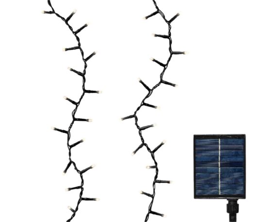 Catena Luci Solari 750 LED per Esterno Caldo e Bianco 1600cm in PVC