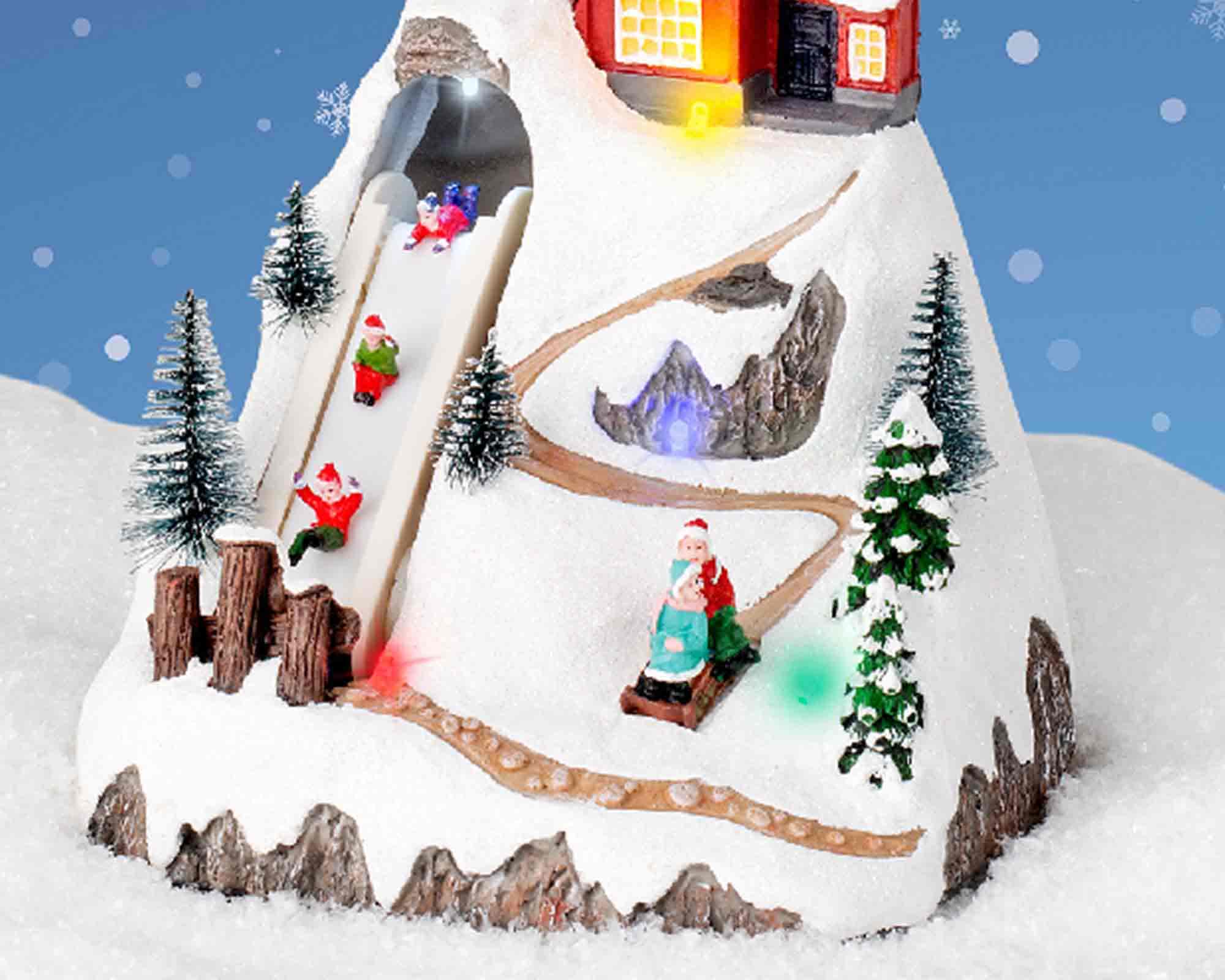 Villaggio Nordico in Movimento con Pista da Scii e Led in Resina - immagine 2