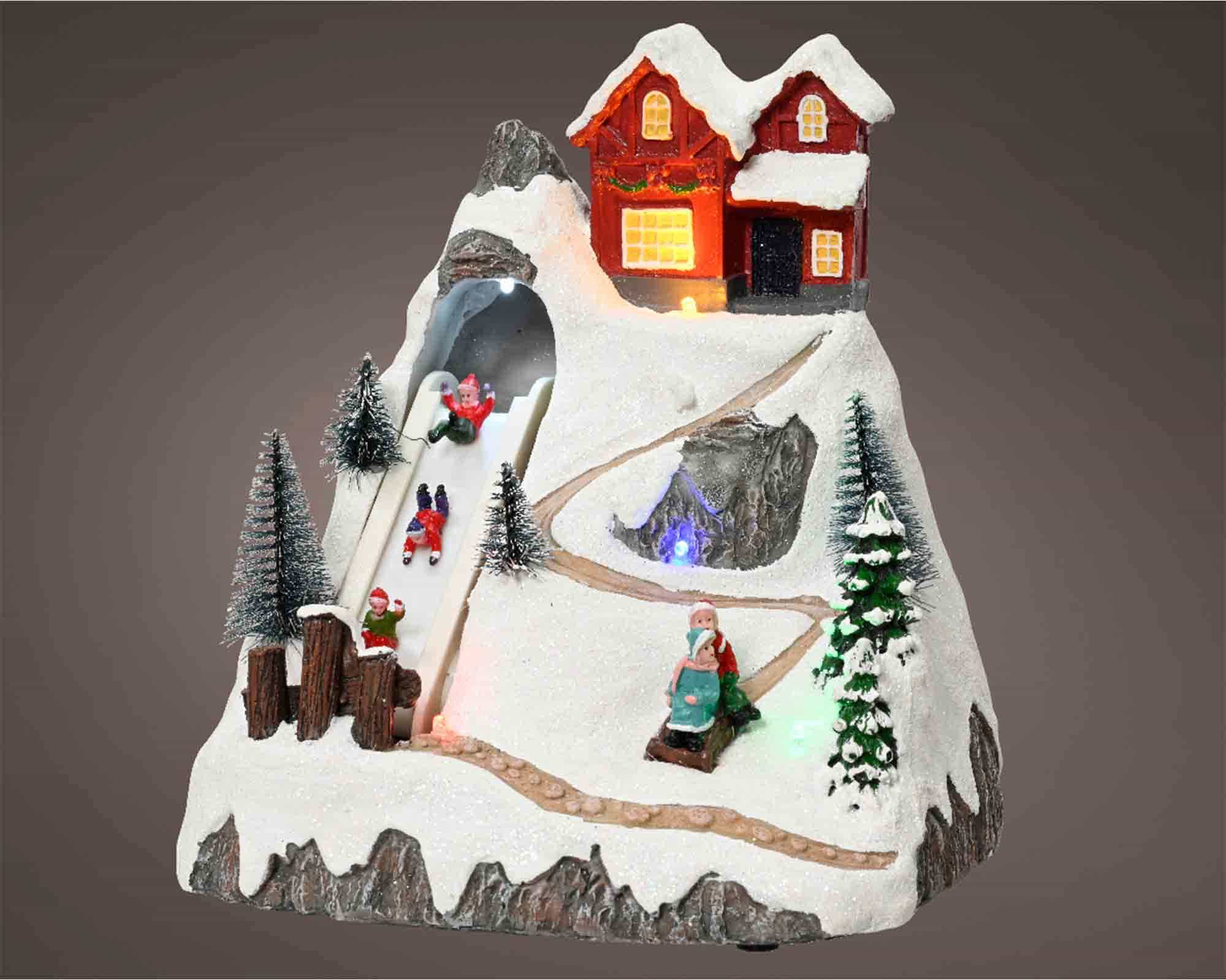 Villaggio Nordico in Movimento con Pista da Scii e Led in Resina - immagine 4