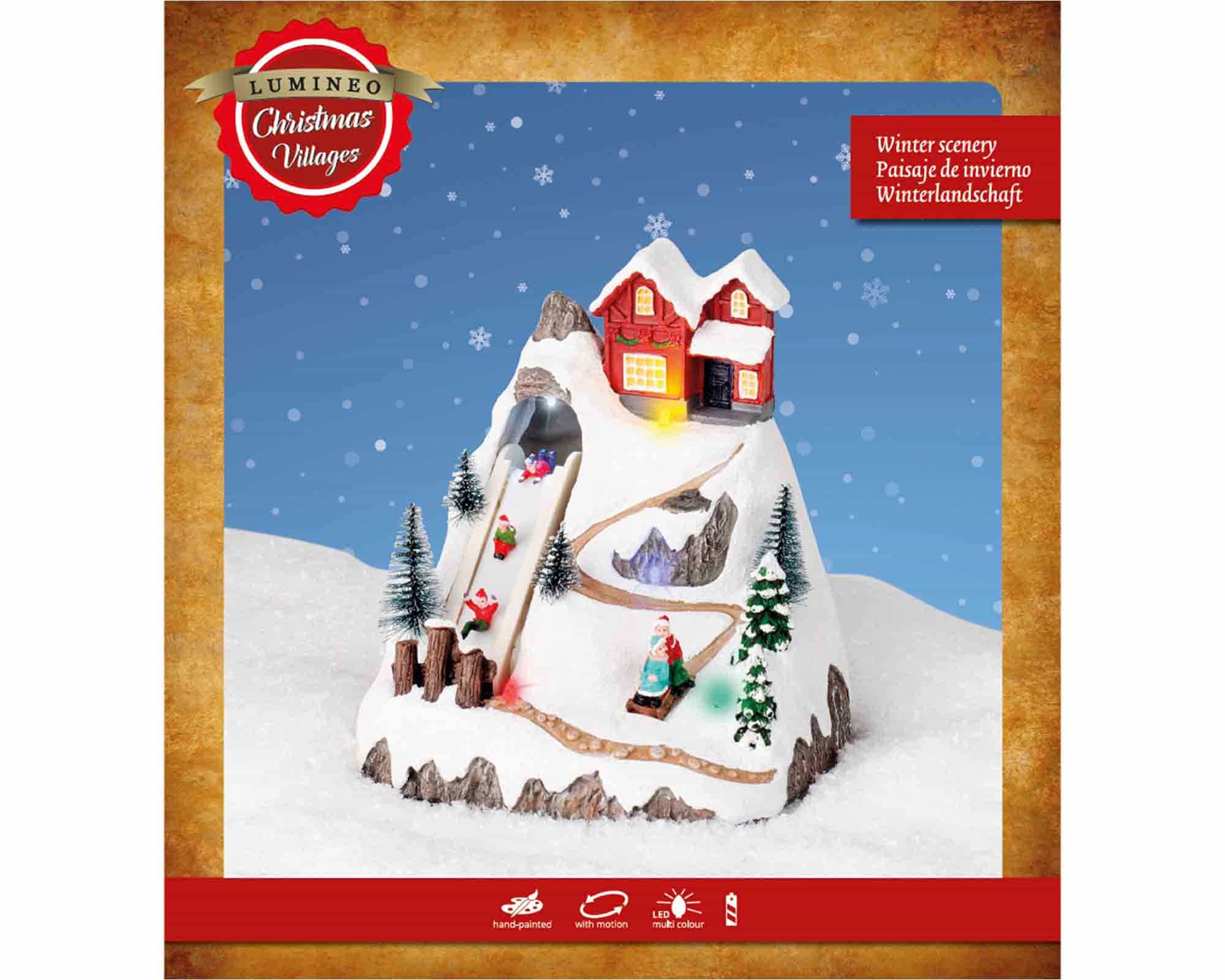 Villaggio Nordico in Movimento con Pista da Scii e Led in Resina - immagine 5