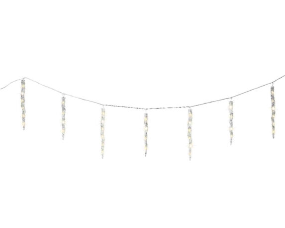 Catena Luci 60 LED Icicle Bianco Luce Calda 360x39h in PVC