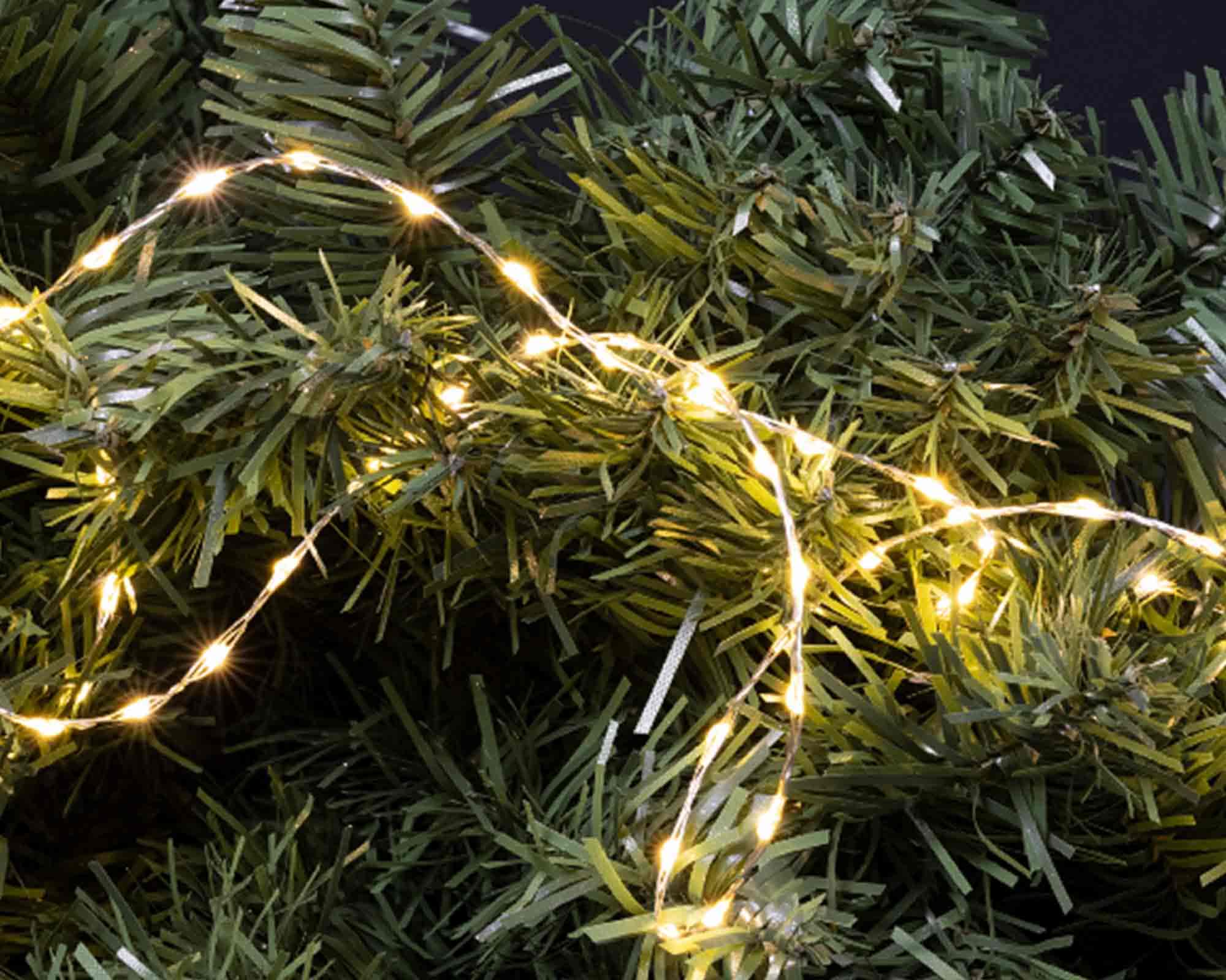 Catena Luci 378 Microled per Interno ed Esterno Cavo Bianco Luce Calda 600cm - immagine 3