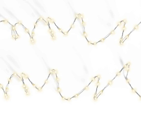Catena Luci 378 Microled per Interno ed Esterno Cavo Bianco Luce Calda 600cm
