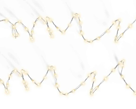 Catena Luci 567 Microled Cavo Bianco Luce Calda 900cm