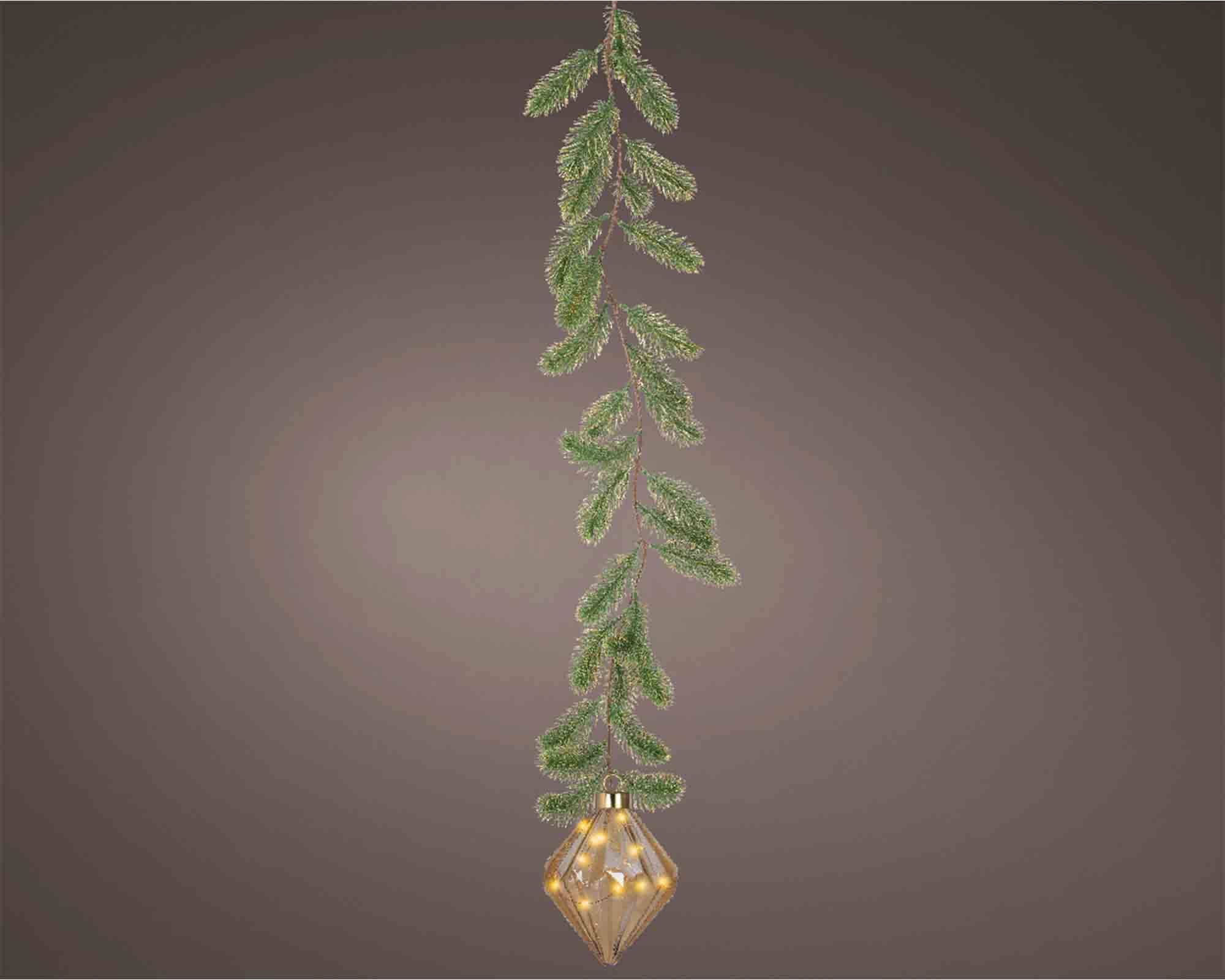 Sfera Luci Microled Rombo con Tralcio Ambra e Bianco D16x20cm - immagine 3