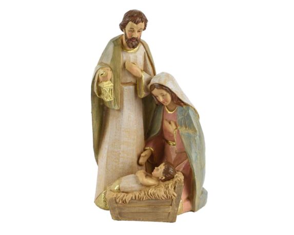 Statua della Natività 14x11x32cm in Poliresina