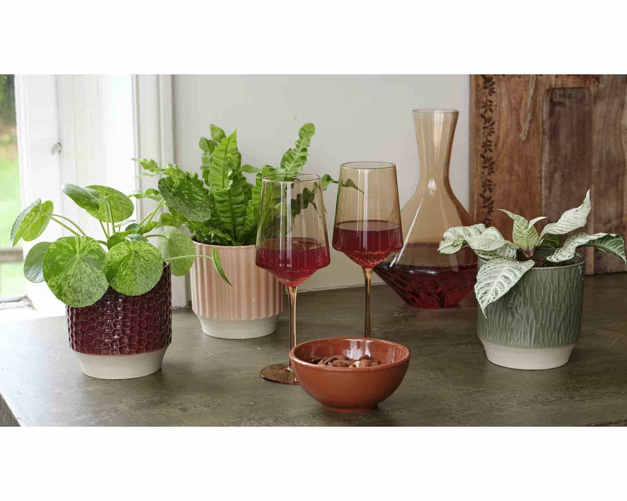 Cachepot Rigato Semplice e Pratico Assortiti D13x13cm in Ceramica - immagine 3