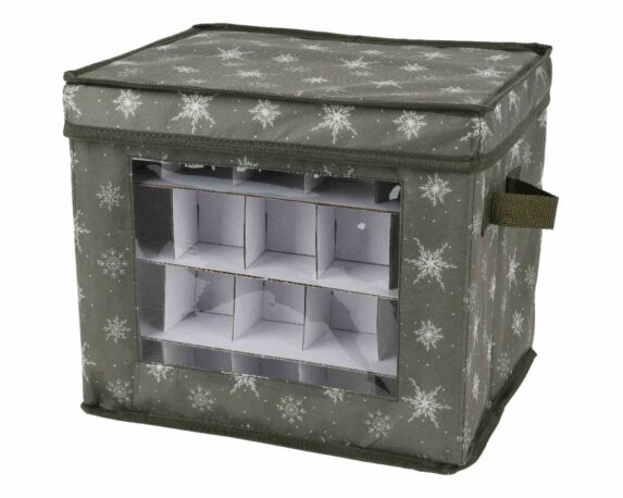 Contenitore Portapalline Verde e Bianco 33,5×33,5×20,5cm in Poliestere