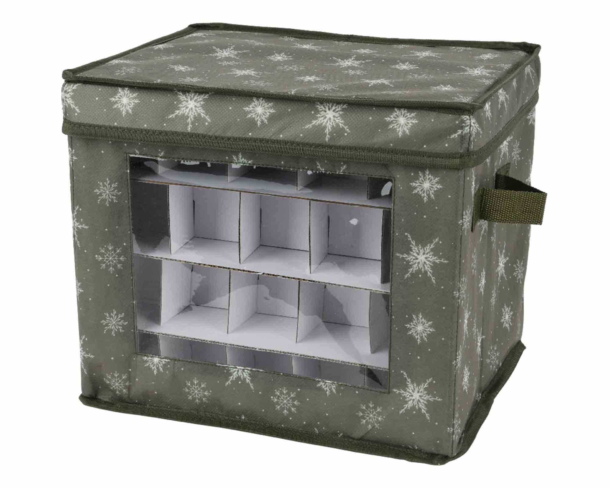 Contenitore Portapalline Verde e Bianco 33,5x33,5x20,5cm in Poliestere