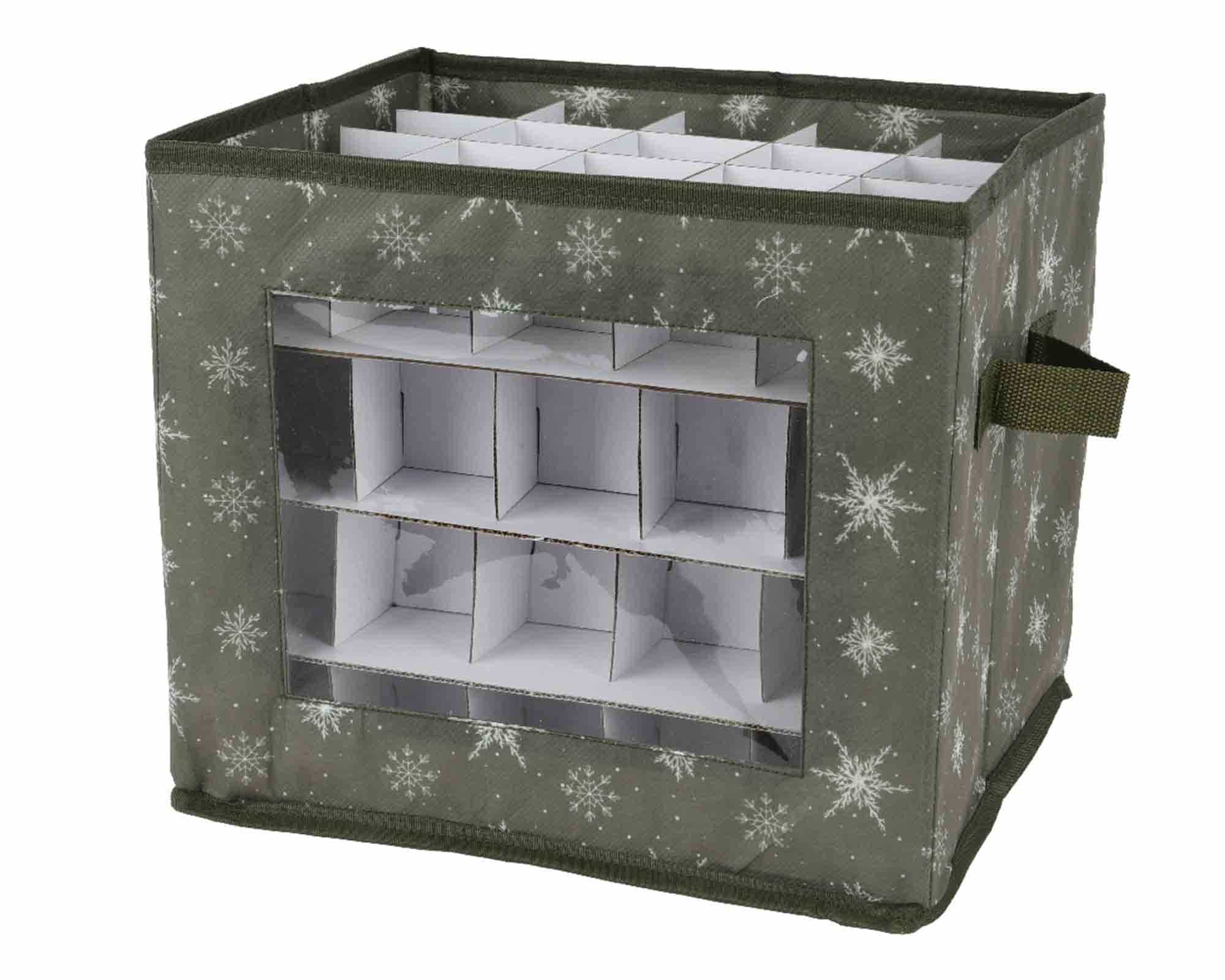 Contenitore Portapalline Verde e Bianco 33,5x33,5x20,5cm in Poliestere - immagine 2