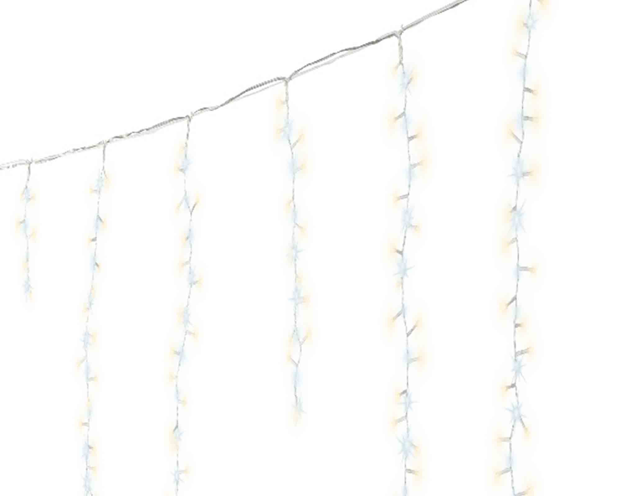 Tenda Luminosa 708 LED Effetto Neve Cavo Trasparente con Luce Calda 600cm - immagine 3