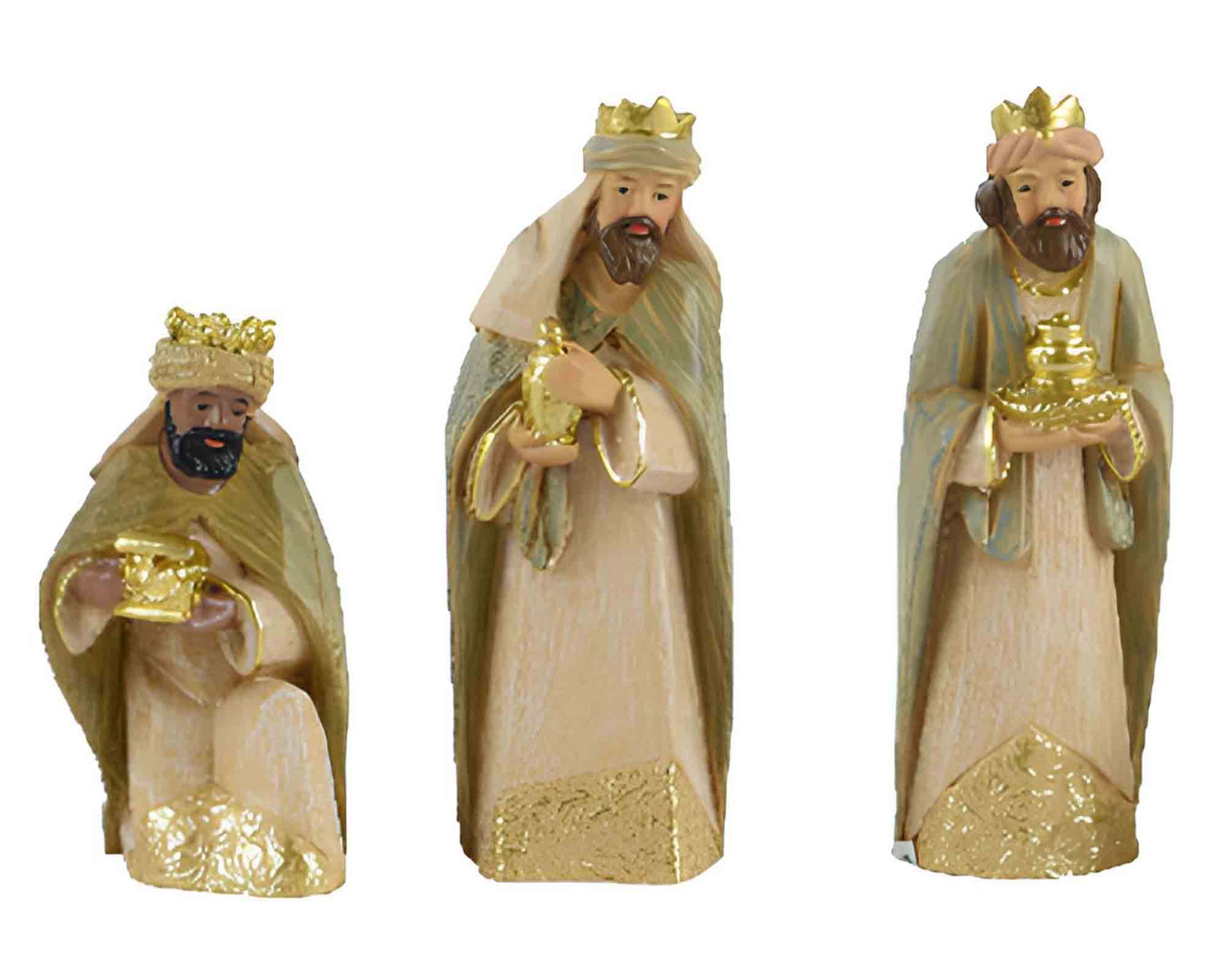 Set 8 Pz Statuette della Natività Colore Naturale 4x3x9cm in Poliresina - immagine 2