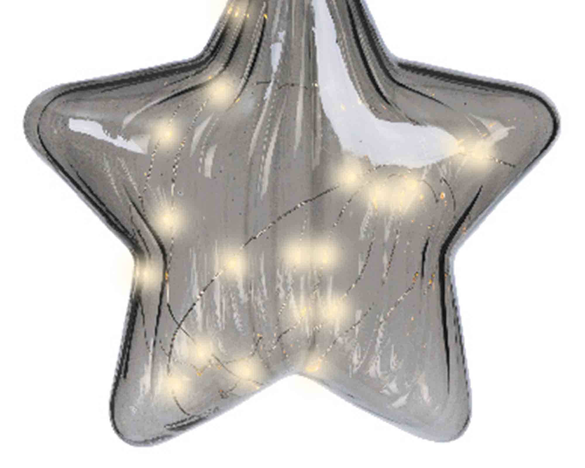 Sfera Luci 20 Microled Stella con Luce Calda 6x20x20cm in Vetro - immagine 2