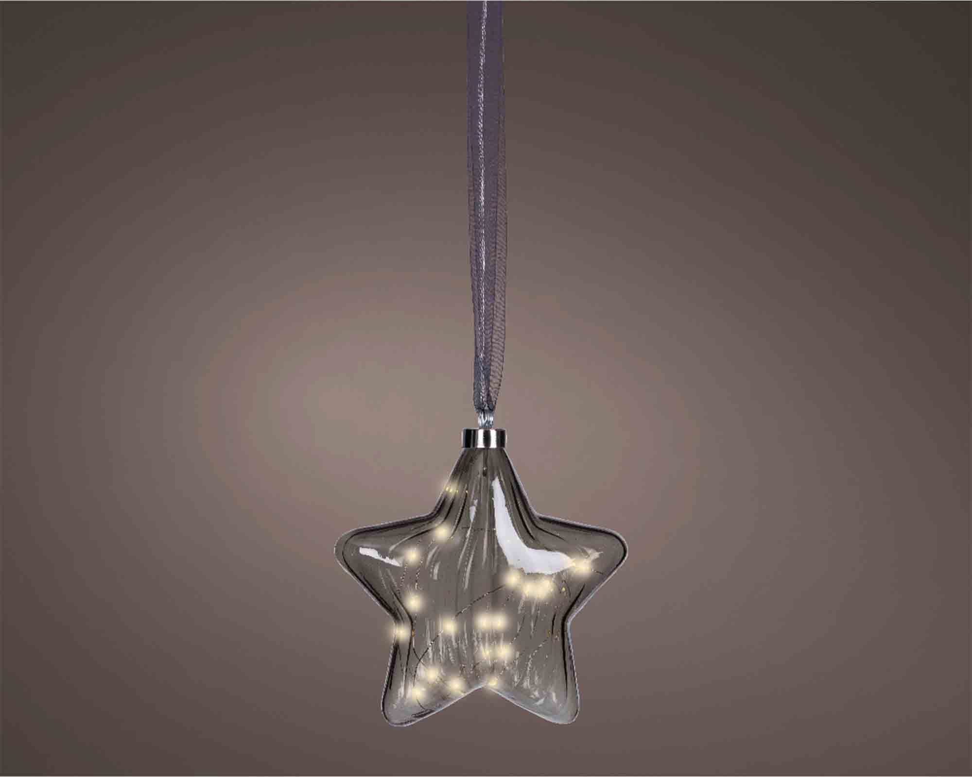 Sfera Luci 20 Microled Stella con Luce Calda 6x20x20cm in Vetro - immagine 3