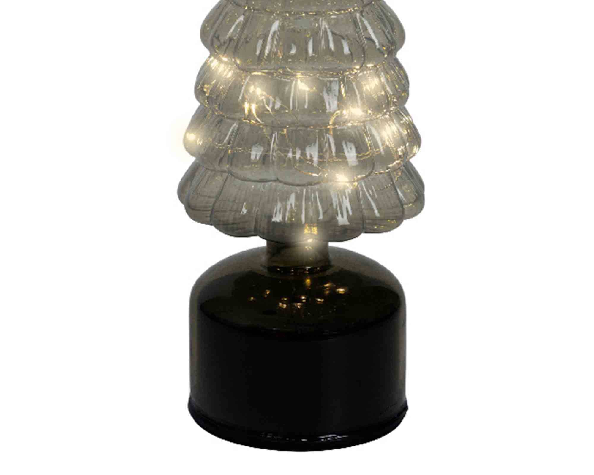 Albero Luminoso con Microled e Movimento Verde e Bianco Luce Calda D10x34cm in Vetro - immagine 2