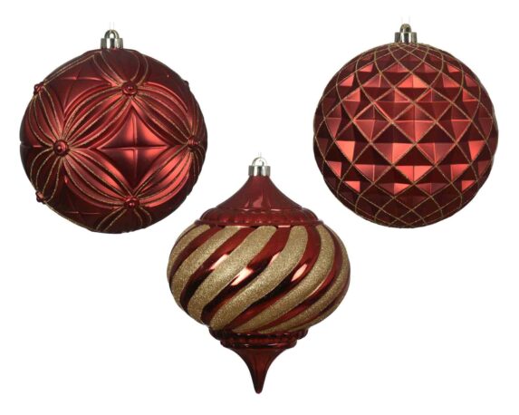 Sfera Rosso e Oro Assortito D20cm in Plastica
