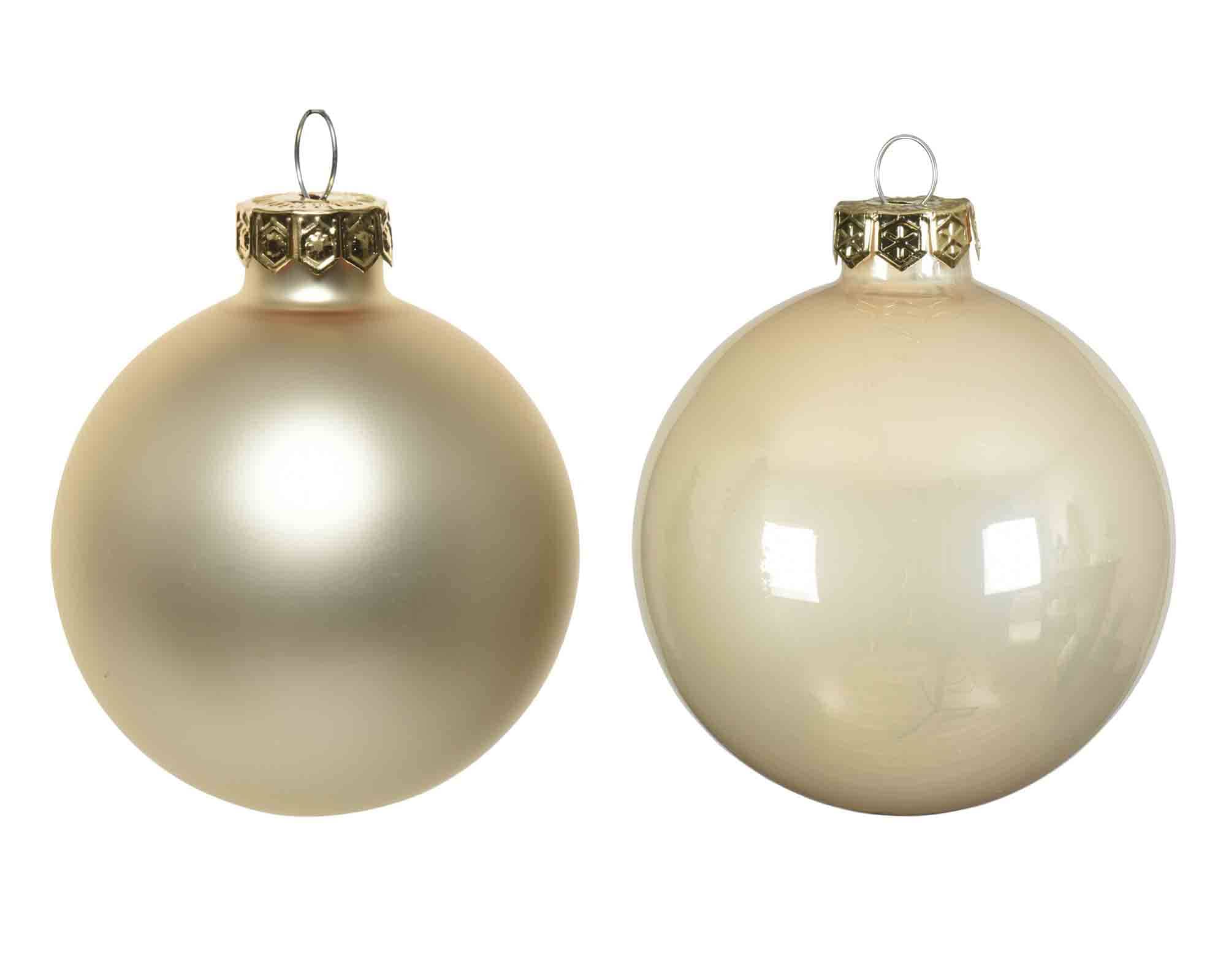 Set 6 Pz Sfere Perla Smaltato Assortito D8cm in Vetro - immagine 2