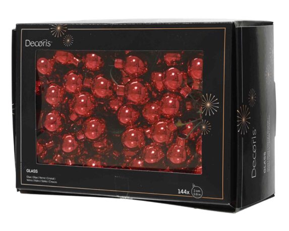 Set 144 Pz Sfere Rosso Lucido D2cm in Vetro