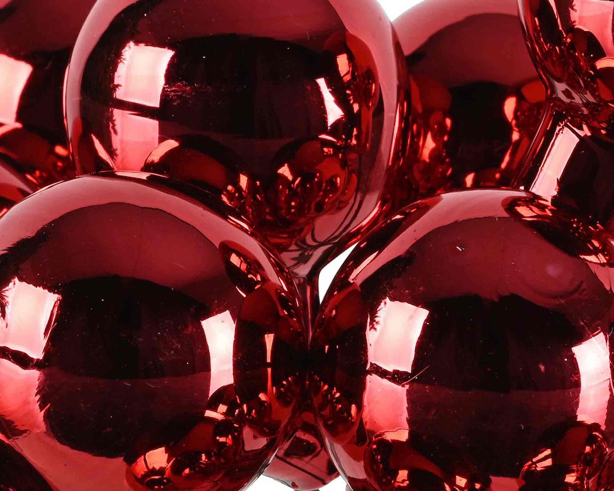 Set 144 Pz Sfere Rosso Lucido D2,5cm in Vetro - immagine 3