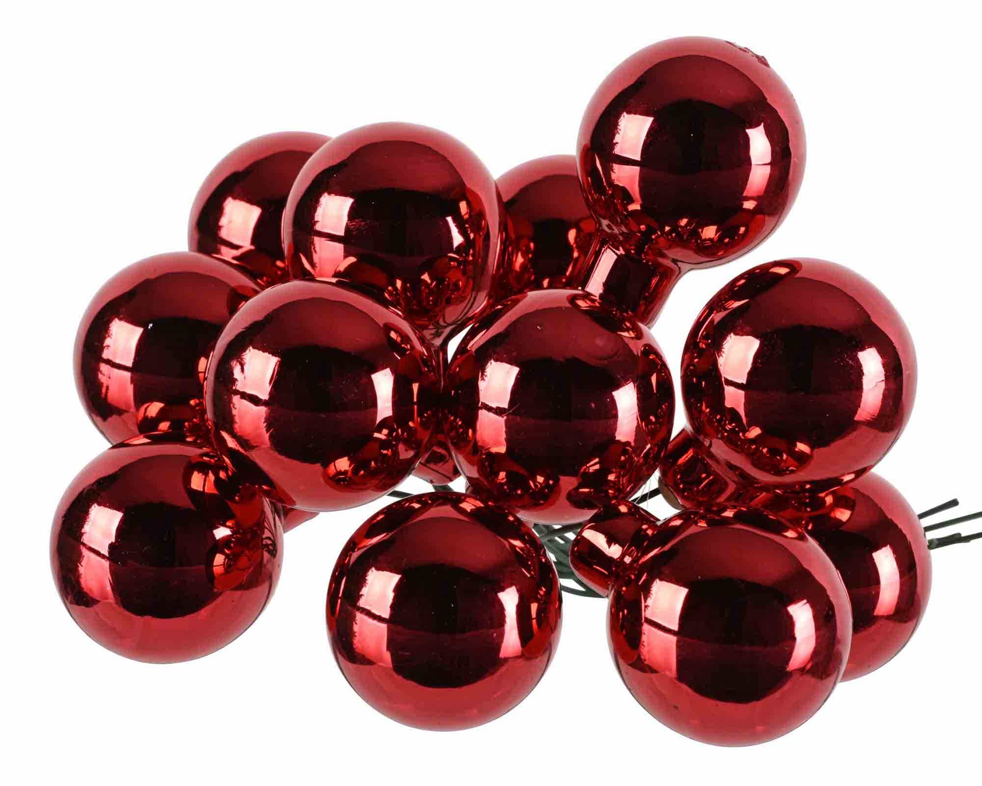 Set 144 Pz Sfere Rosso Lucido D2,5cm in Vetro - immagine 2