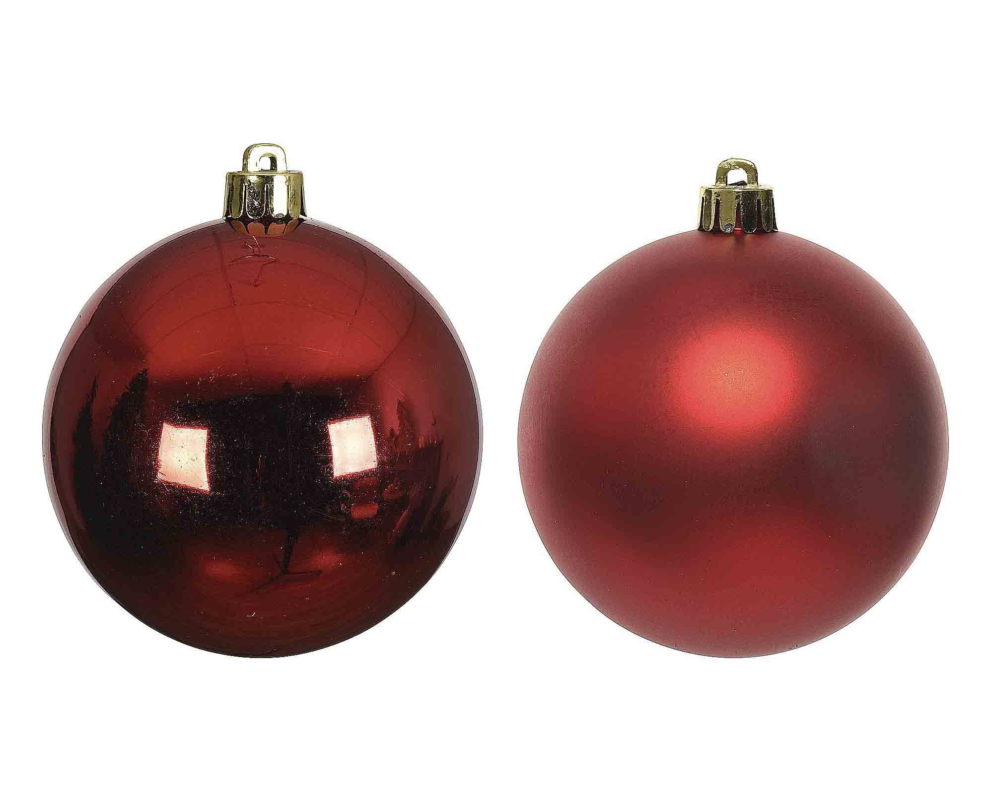 Set 4 Pz Sfere Rosso Assortito D10cm in Vetro - immagine 2