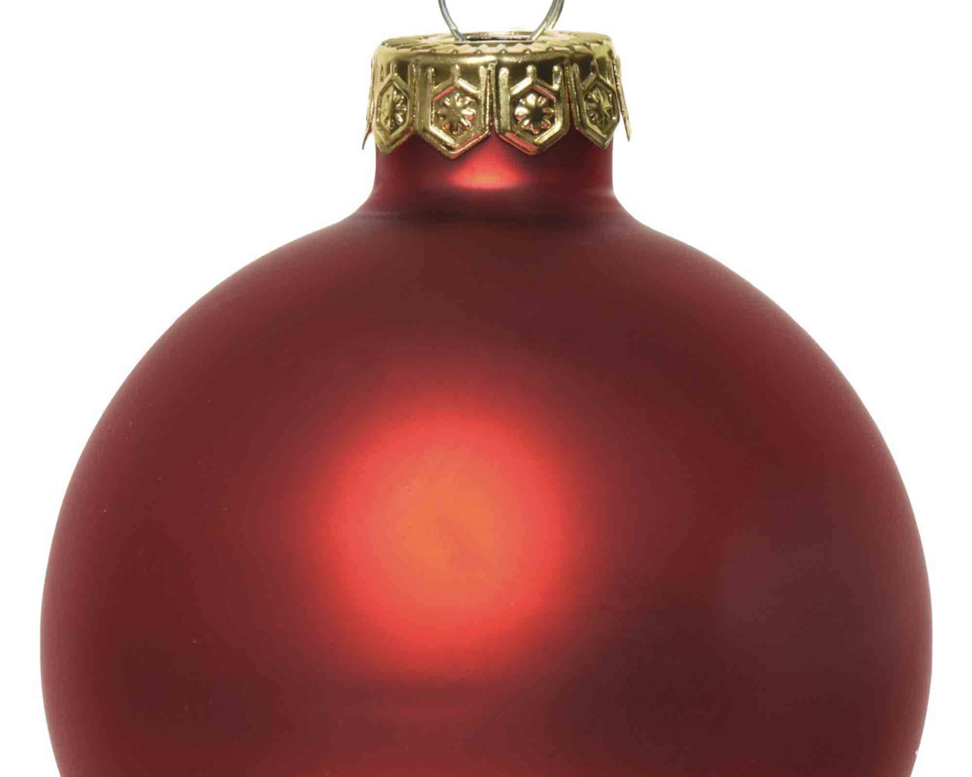 Set 4 Pz Sfere Rosso Assortito D10cm in Vetro - immagine 3