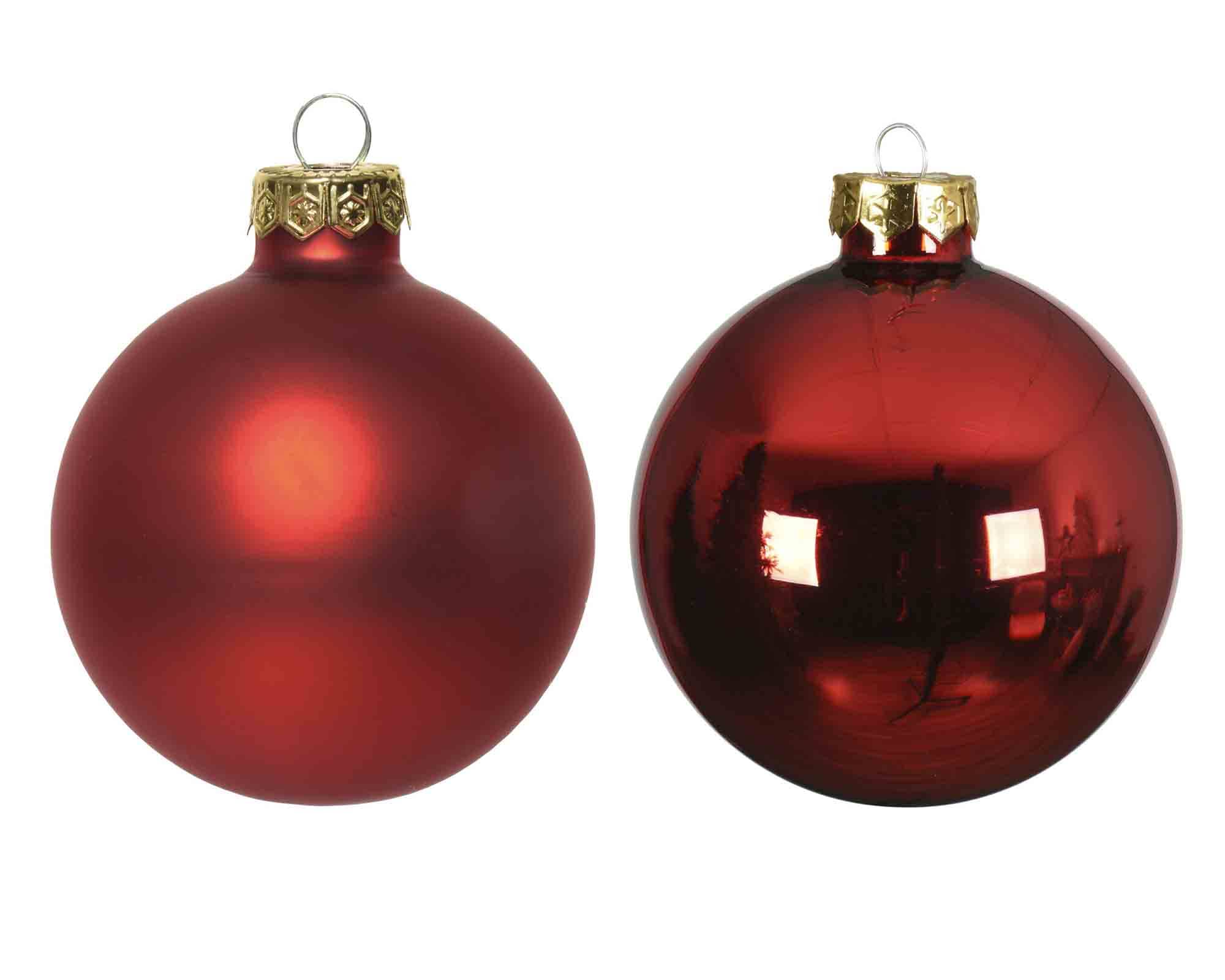 Set 4 Pz Sfere Rosso Assortito D10cm in Vetro - immagine 2