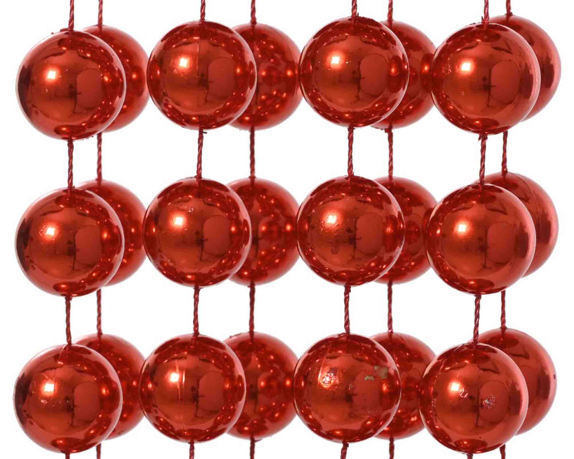 Decorazione Catena di Perle Rosse Grandi 270cm in Poliestere - immagine 2