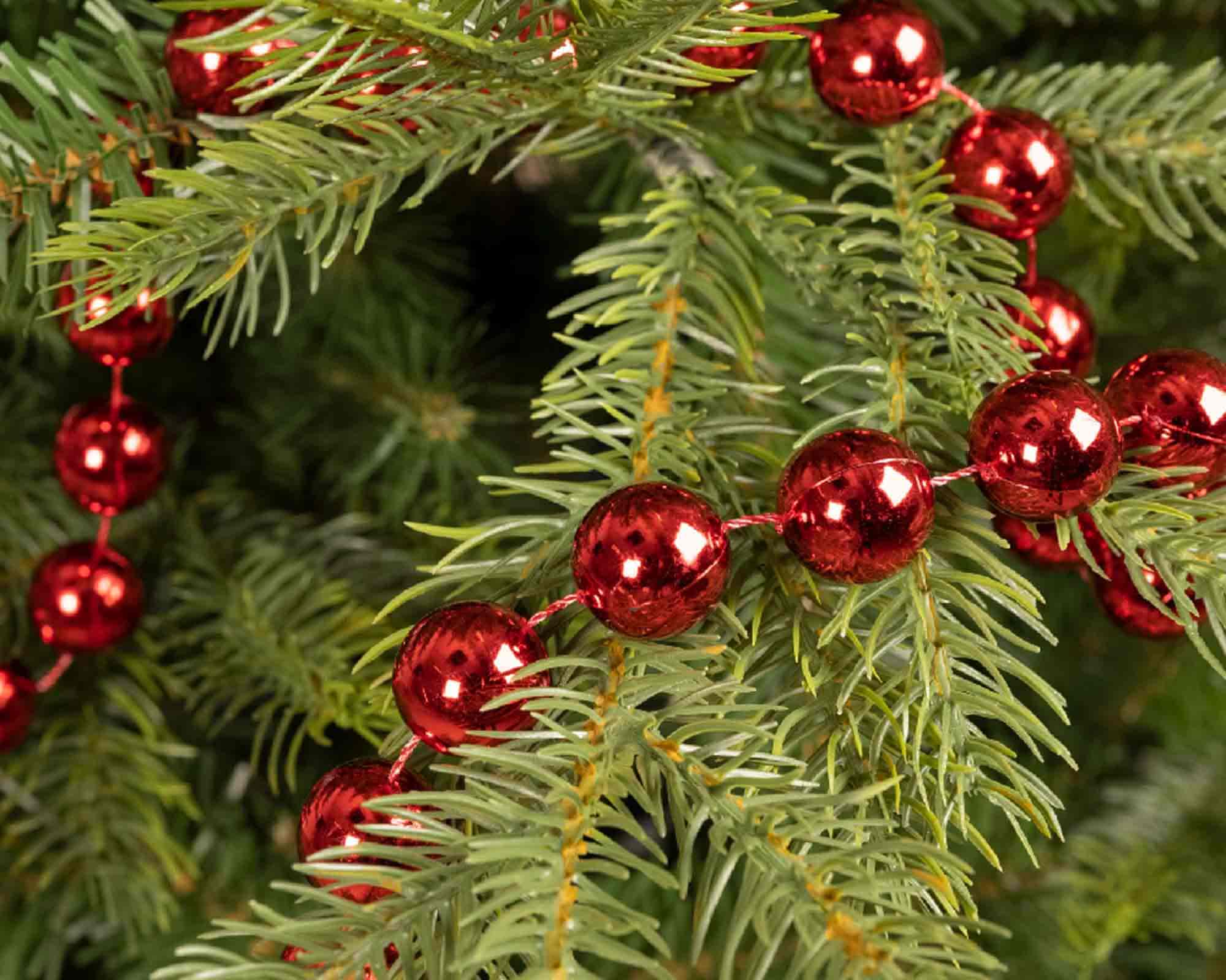 Decorazione Catena di Perle Rosse Grandi 270cm in Poliestere - immagine 4