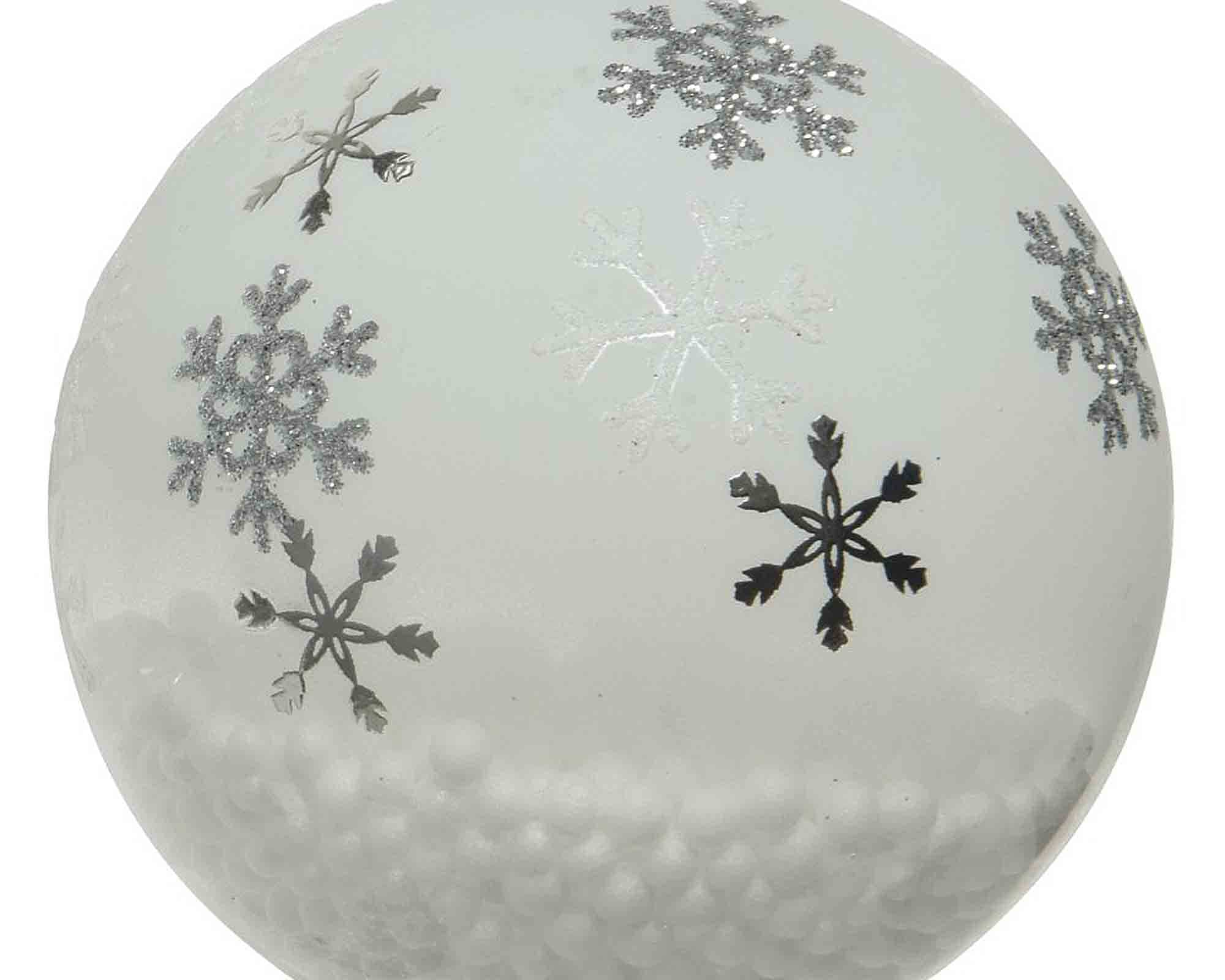 Sfera Bianco con Perline Assortito D8cm in Vetro - immagine 2