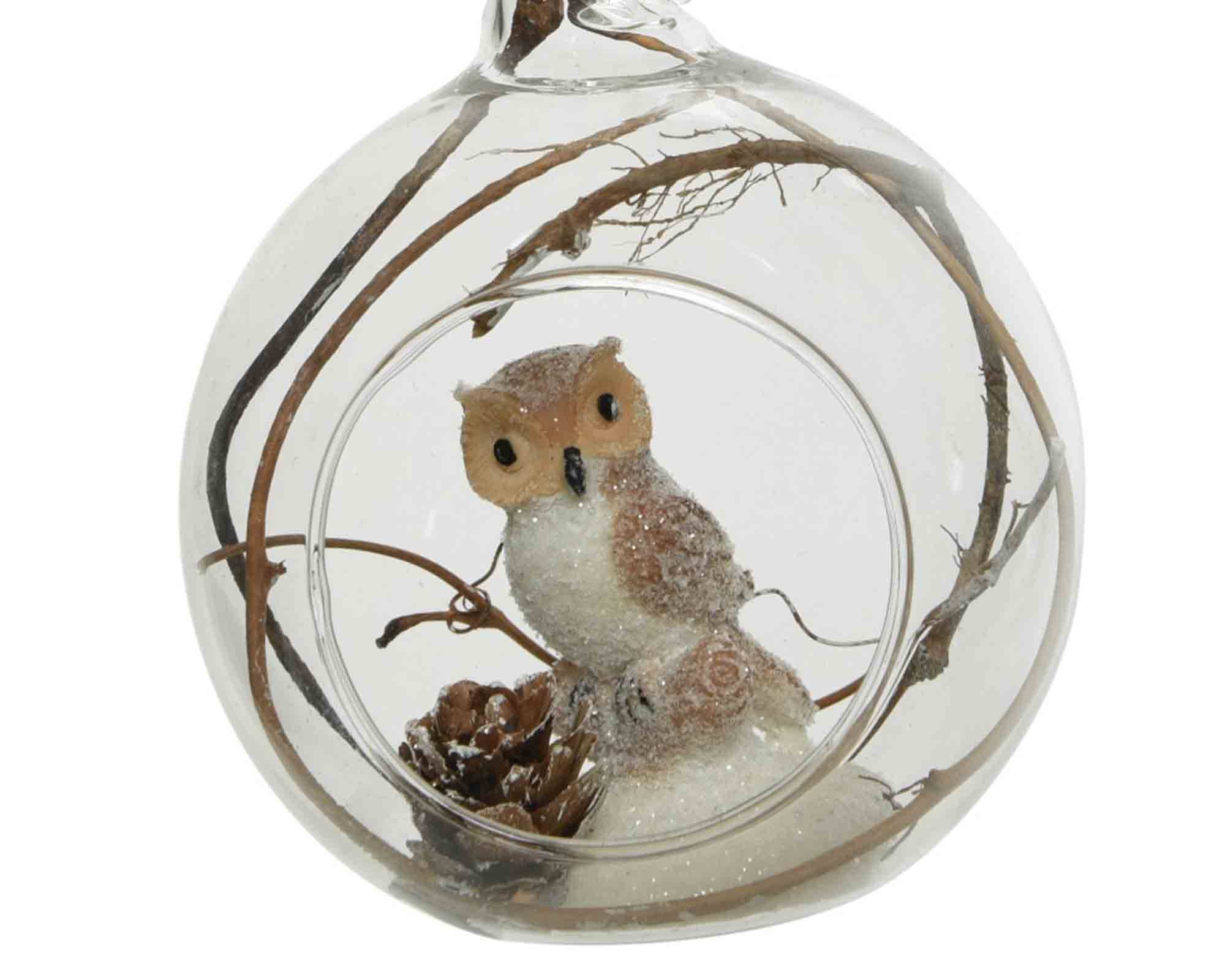 Pendente a Sfera con Animali Decorativi D8x10,5cm in Vetro - immagine 2