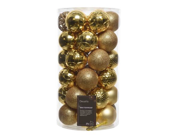 Set 37 Pz Sfere Dorato Assortito D6cm in Vetro