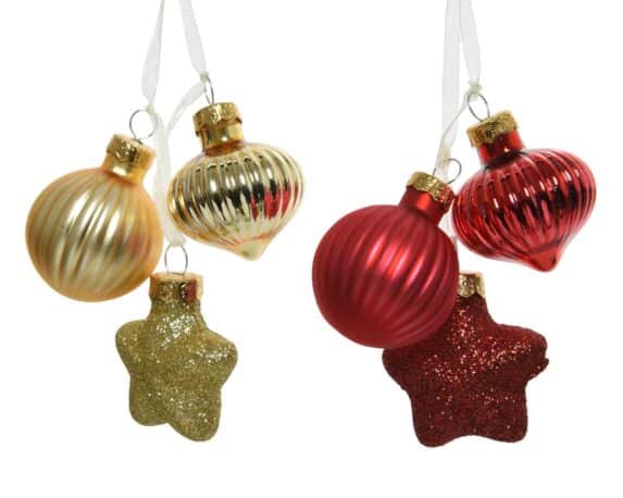 Pendente Rosso e Oro Assortito 3x4x11cm in Plastica