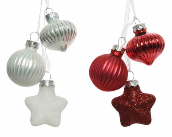 Pendente Rosso e Bianco Assortito 3x4x11cm in Plastica