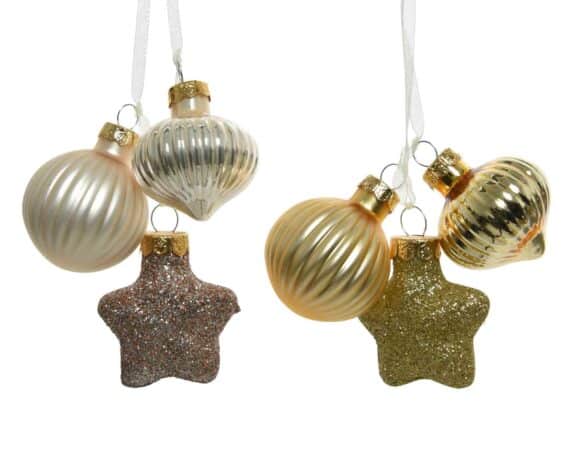 Pendente Perla e Oro Assortito 3x4x11cm in Plastica