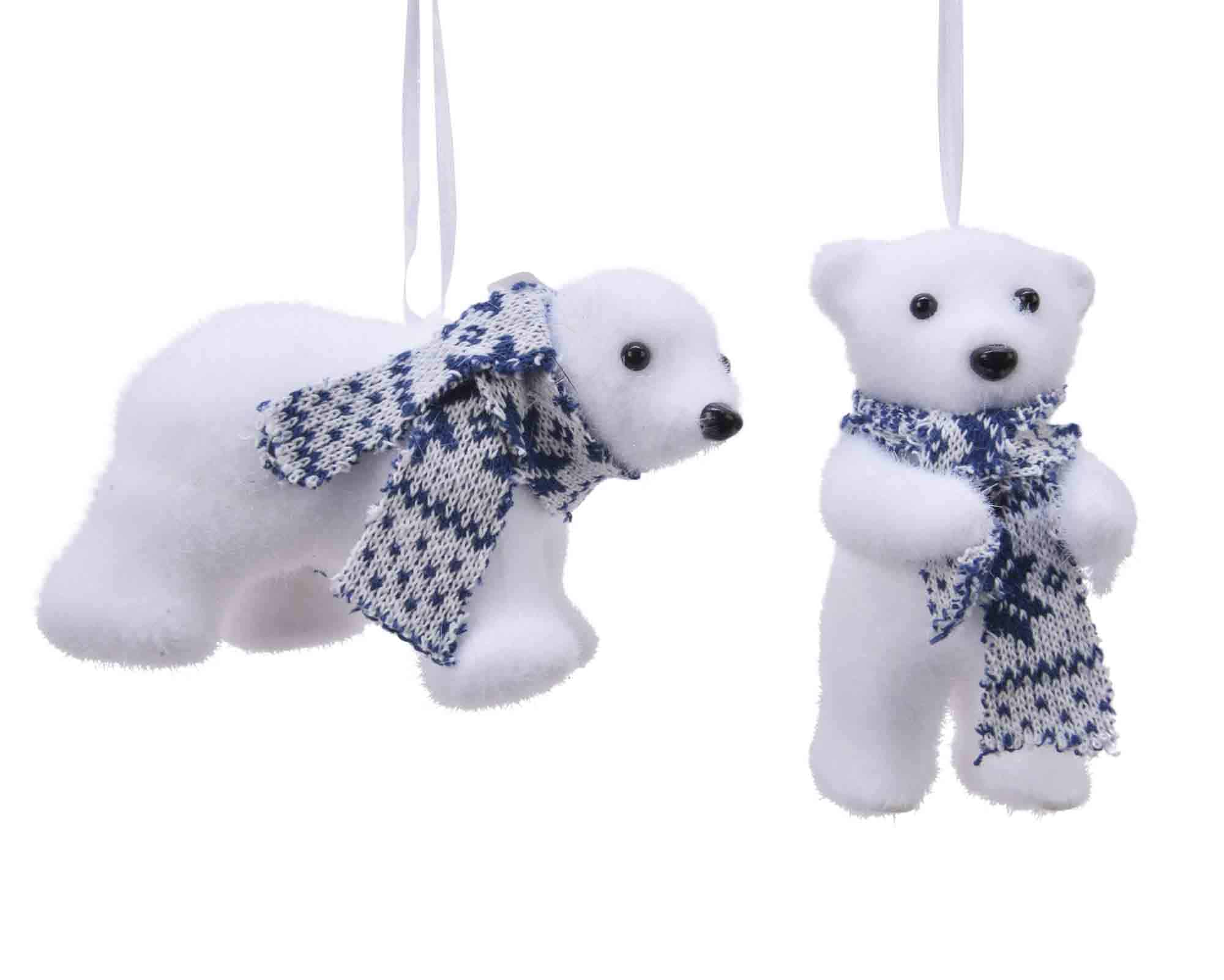 Pendente Orso Innevato Bianco Assortito 11x6x7,5cm