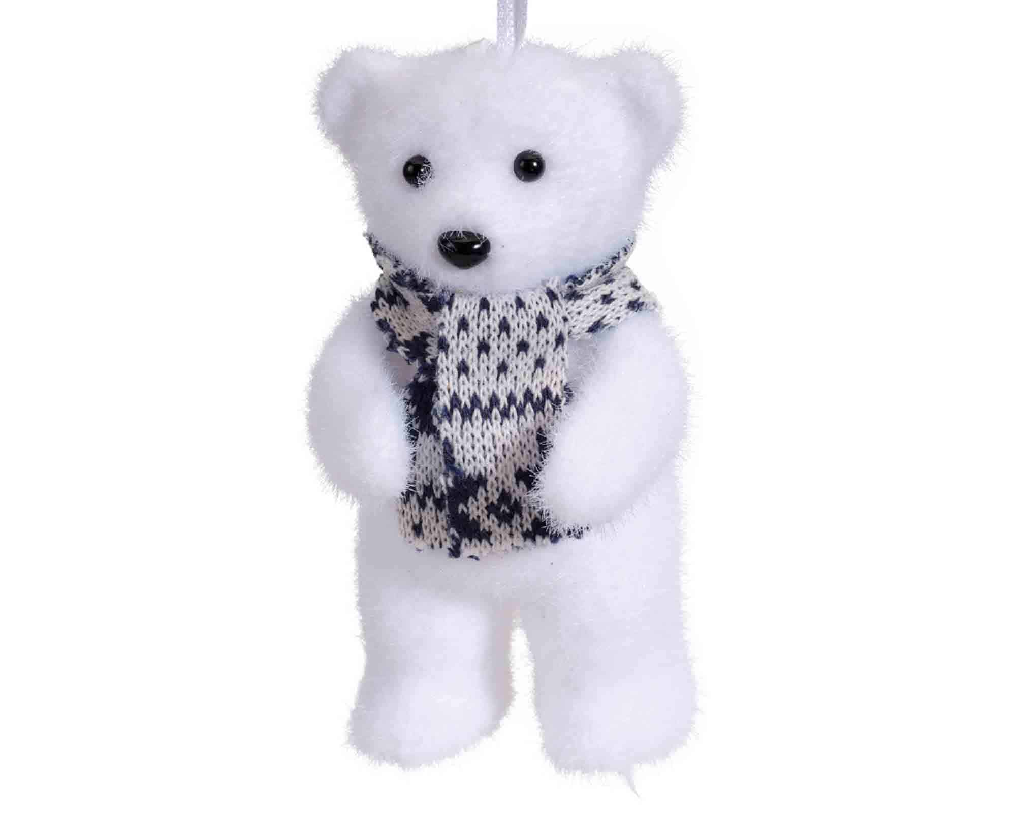 Pendente Orso Innevato Bianco Assortito 11x6x7,5cm - immagine 5