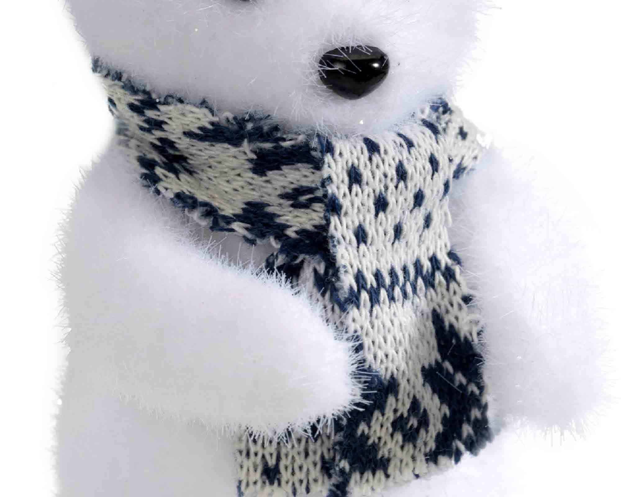 Pendente Orso Innevato Bianco Assortito 11x6x7,5cm - immagine 6