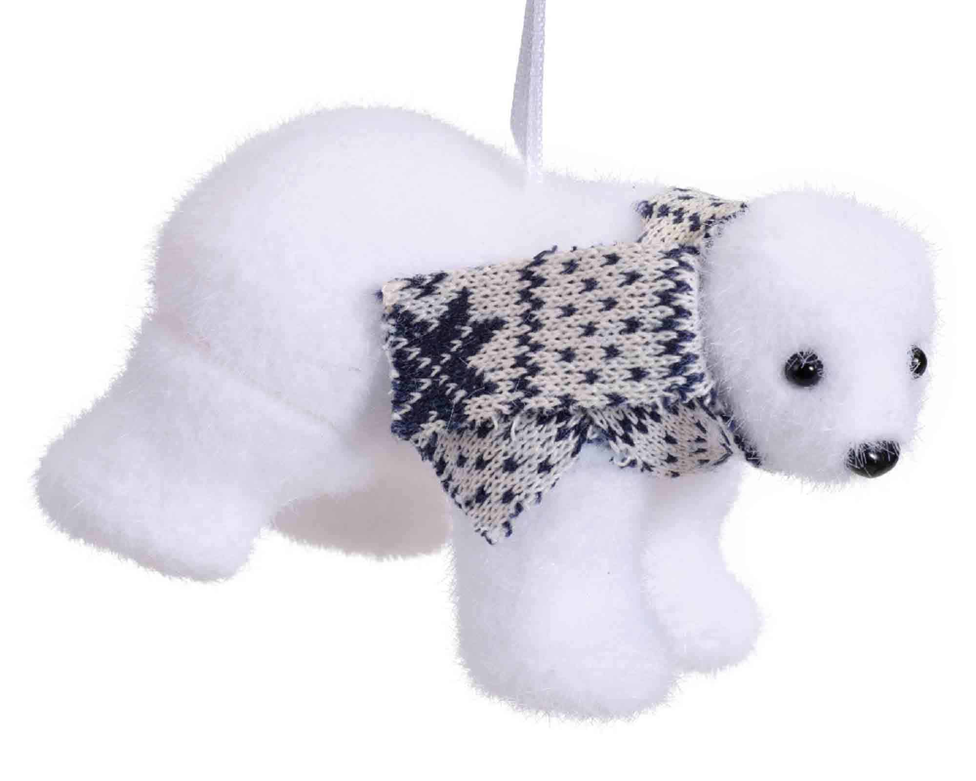 Pendente Orso Innevato Bianco Assortito 11x6x7,5cm - immagine 2