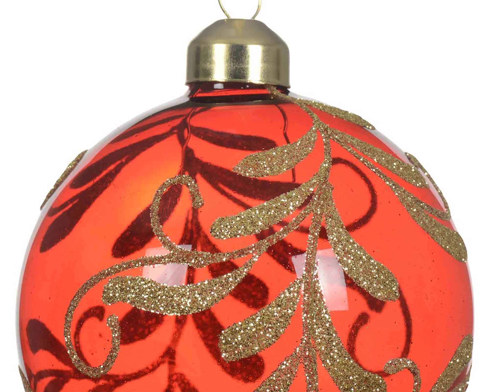Sfera Barocco con Decorazioni Dorate Assortito D8cm in Vetro - immagine 2