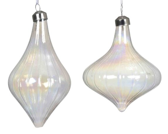 Pendente Rigato Trasparente D10cm in Vetro