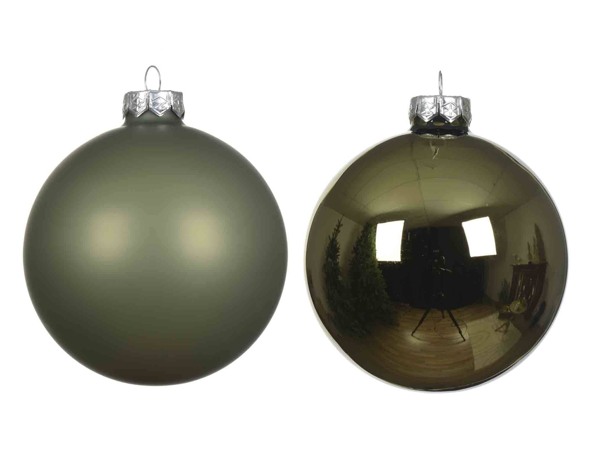 Set 4 Pz Sfere Verde Assortito D10cm in Vetro - immagine 2