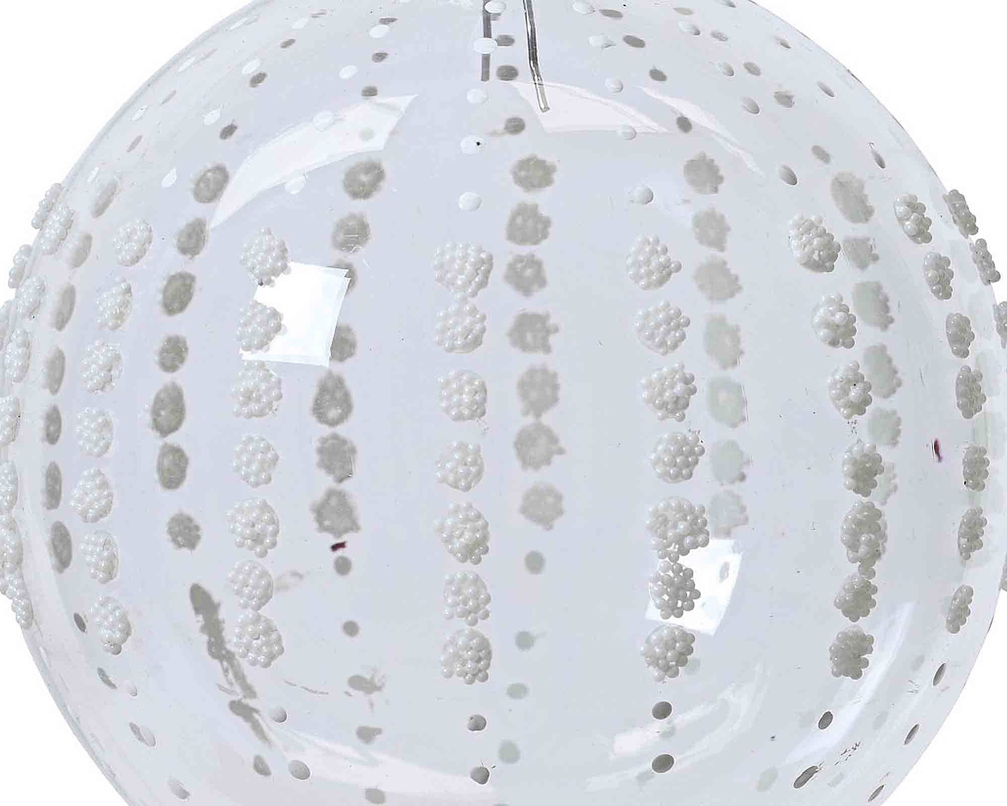 Sfera Bianco con Perline Assortito D8cm in Vetro - immagine 2