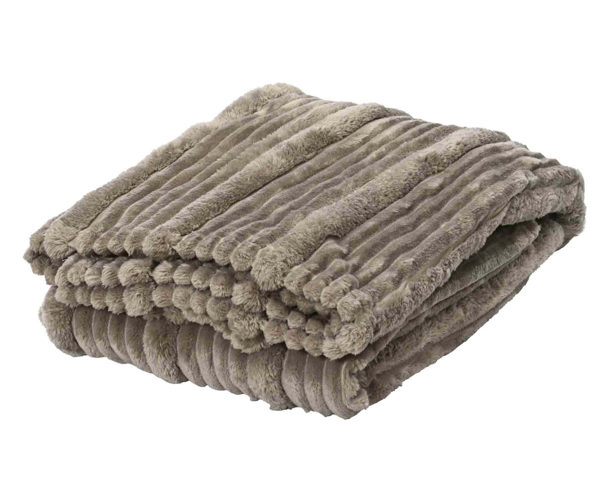 Coperta Plaid Costine Grigio 170x130cm in Poliestere