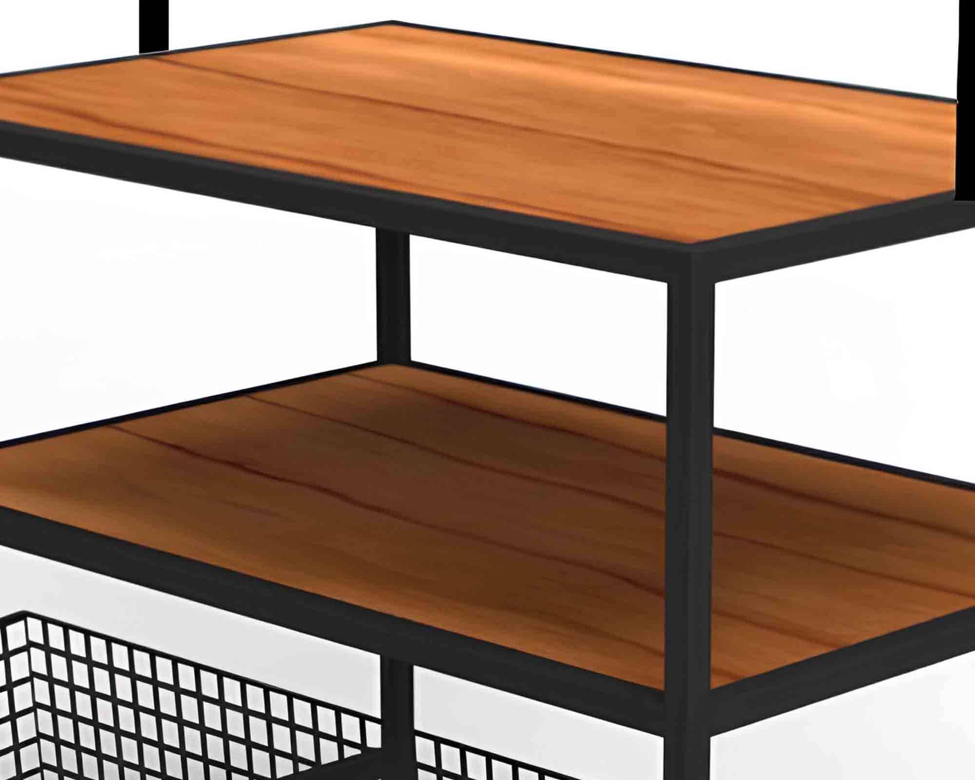 Mobile Espositivo con Cestino Integrato 80x120x220cm in Metallo - immagine 2