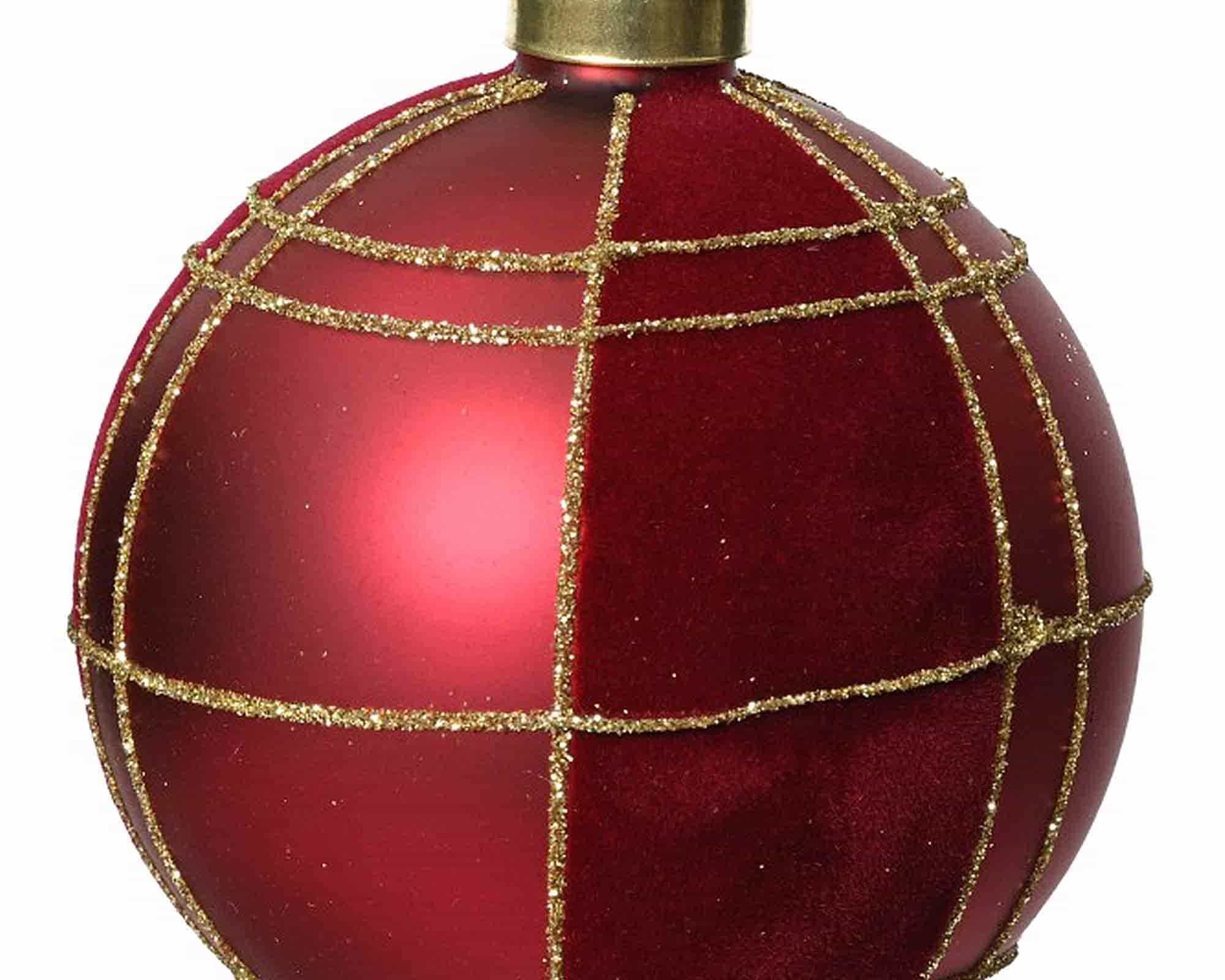 Sfera Vellutata con Glitter Assortito D8cm in Vetro - immagine 2