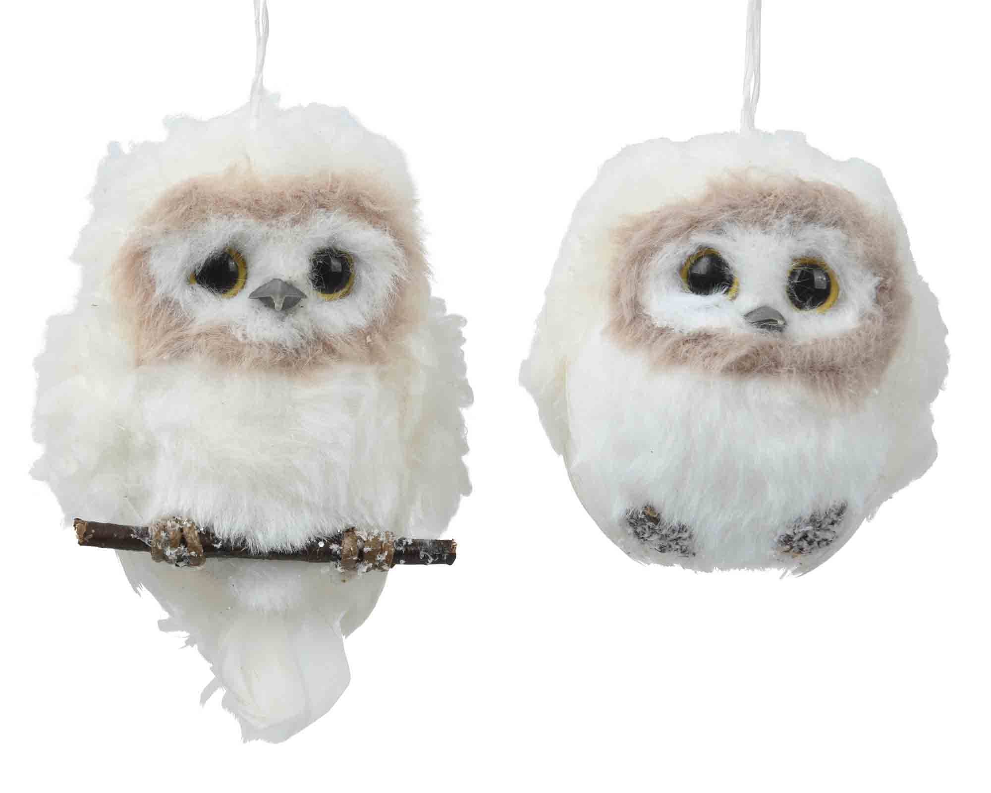 Pendente Gufetto su Ramo Assortito D6x8cm in Polistirolo