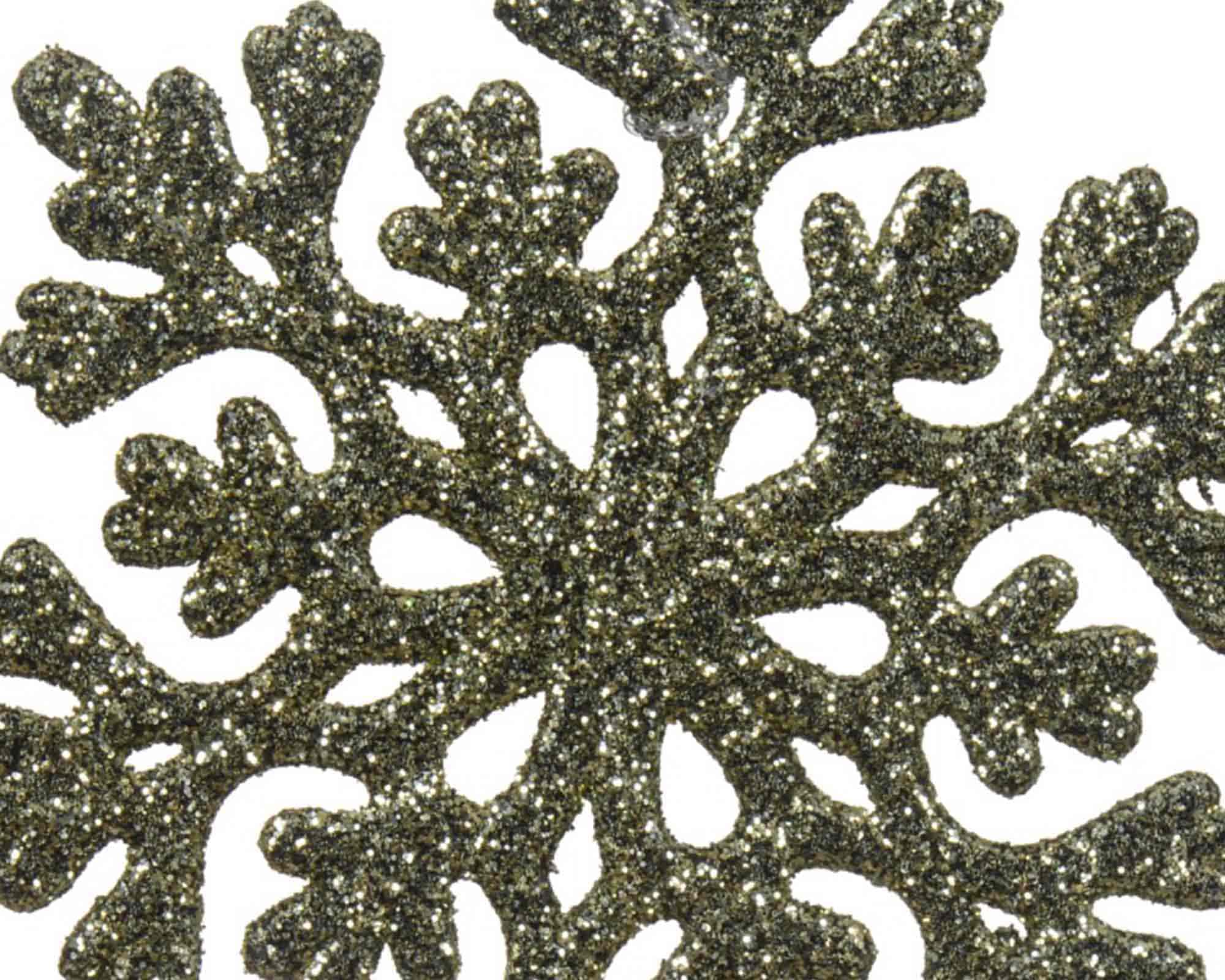 Pendente Glitterato Stella, Albero o Fiocco di Neve Verde Assortito 10x10cm in Plastica - immagine 2